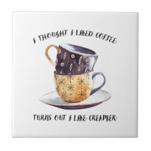 Jag trodde att jag såg kaffet som Creamer. Kakelplatta