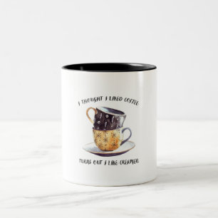 Jag trodde att jag såg kaffet som Creamer. Två-Tonad Mugg