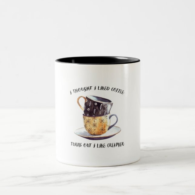 Jag trodde att jag såg kaffet som Creamer. Två-Tonad Mugg (Center)