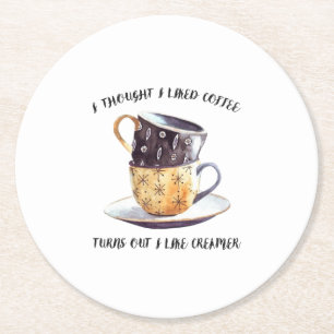 Jag trodde att jag såg kaffet som Creamer. Underlägg Papper Rund