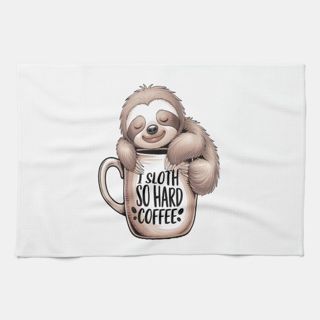 Jag Trög utan Kaffe Kökshandduk (Horisontell)