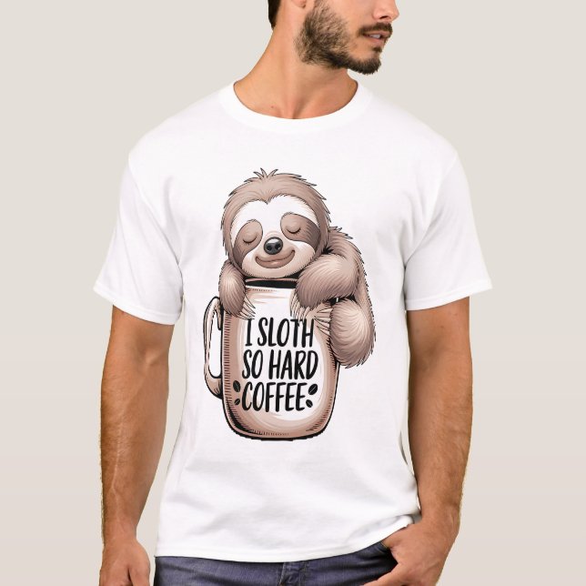 Jag Trög utan Kaffe T Shirt (Framsida)