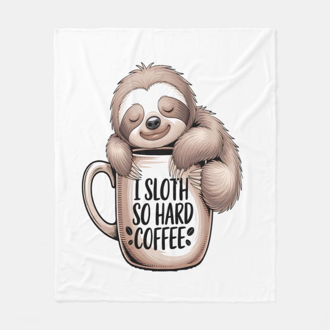 Jag Trögdjur Utan Kaffe Fleecefilt (Framsidan)