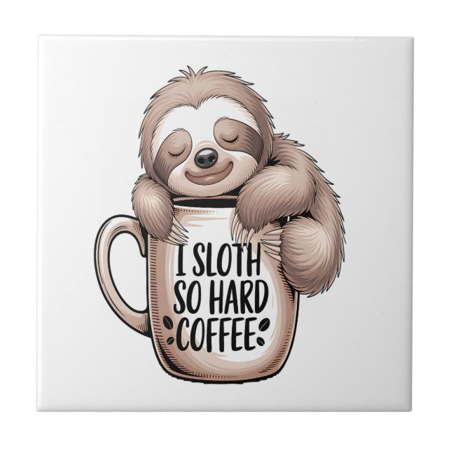 Jag Trögdjur Utan Kaffe Kakelplatta (Framsidan)