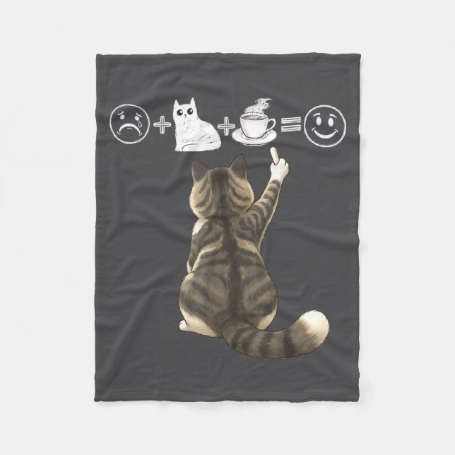 Jag Tröja Katter Kaffe Tabby Katt Ritning Fleecefilt (Framsidan)