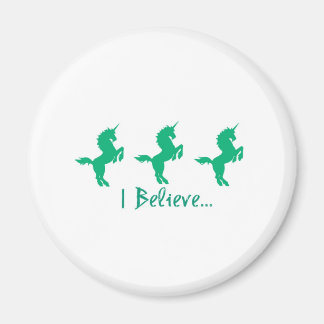 Jag tror att Grönt Unicorn Design Magnet