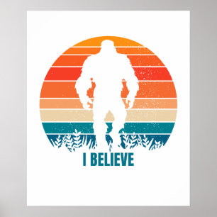 Jag tror att Sasquatch Bigfoot skriver ut och Post Poster