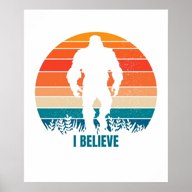 Jag tror att Sasquatch Bigfoot skriver ut och Post Poster (Framsidan)
