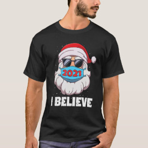 Jag tror att tomten i Ansikte Mask Sunglasses Funn T Shirt