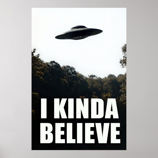 Jag tror att UFO Poster - Alien Wall Art (Framsidan)