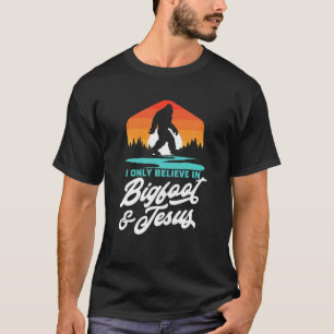Jag tror bara på Bigfoot Jesus Funny Sasquatch Re T Shirt