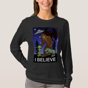 Jag tror Big Foot Alien Mothman UFO Chupacabra T Shirt