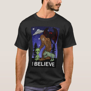 Jag tror   Big Foot Alien Mothman UFO Chupacabra T Shirt