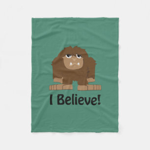 Jag tror! Cute bigfoot Fleecefilt