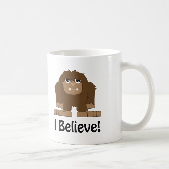 Jag tror! Cute bigfoot Kaffemugg (Höger)