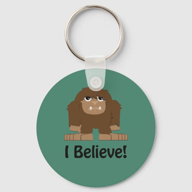 Jag tror! Cute bigfoot Nyckelring (Framsida)