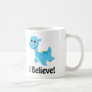 Jag tror! Cute Blue Nessie Kaffemugg