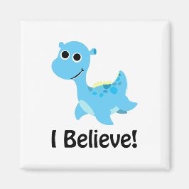 Jag tror! Cute Blue Nessie Magnet