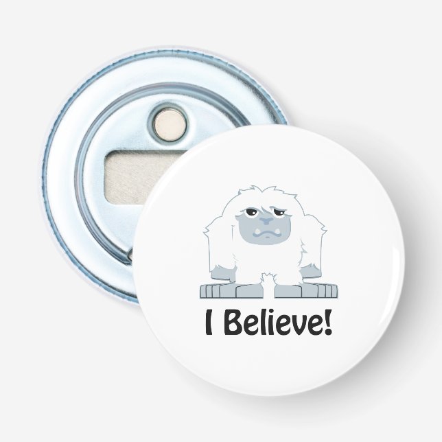 Jag tror! Cute Yeti Flasköppnare (Framsidan)