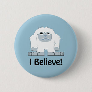 Jag tror! Cute Yeti Knapp