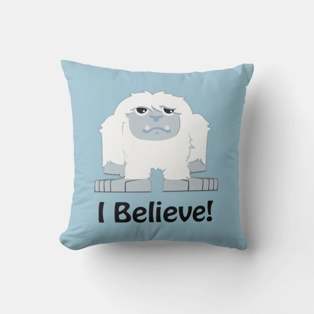 Jag tror! Cute Yeti Kudde (Framsida)