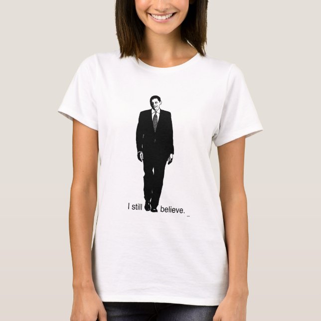Jag tror fortfarande att Barack Obama - Dam Långär T-shirt (Framsida)