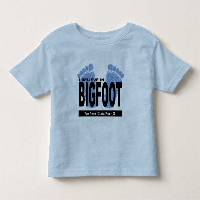 Jag tror i Bigfoot Tee Shirt (Framsida)