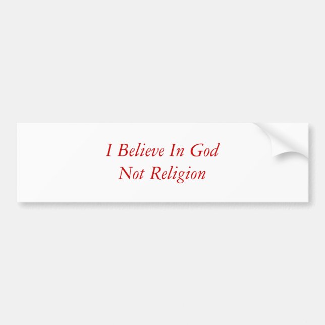 Jag tror i den GodNot religionen Bildekal (Framsidan)