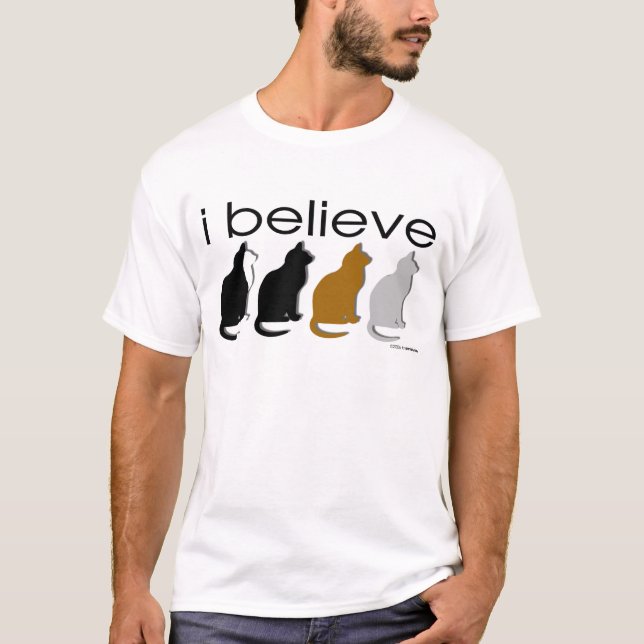 Jag tror i katter 3 t-shirt (Framsida)