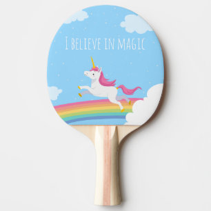 Jag tror i magisk Unicornregnbågepersonlig Pingisracket