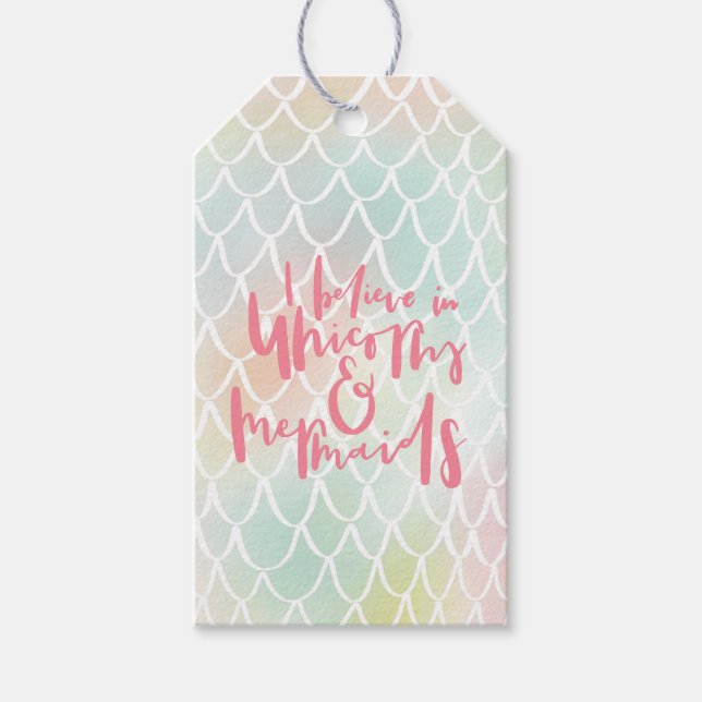 JAG TROR I UNICORNER OCH SJÖJUNGFRUAR PRESENTETIKETT (Framsidan)