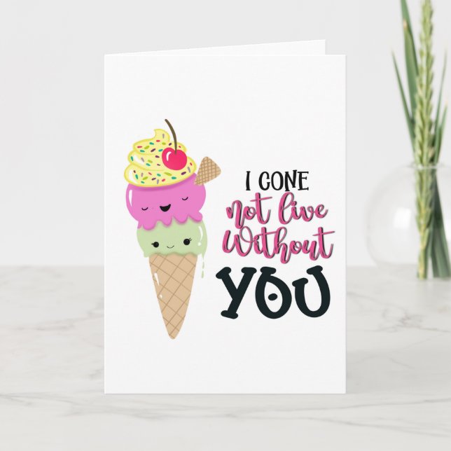 Jag tror inte att du kan leva utan valentineser me kort (Framsida)