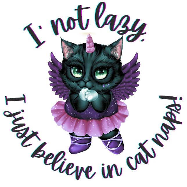 Jag tror inte på Cat Naps Typografi. T Shirt (Skapare uppladdad)