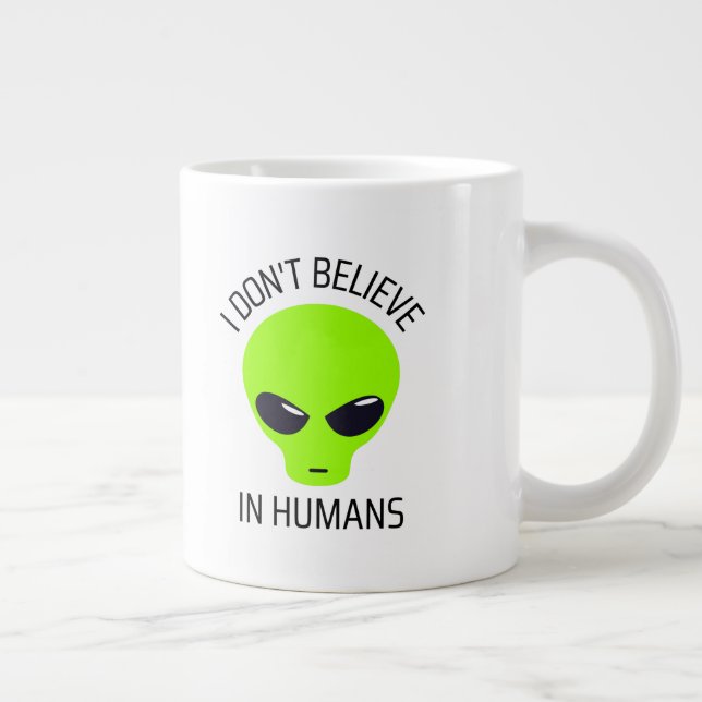 Jag tror inte på Humankaffe Mugg Jumbo Mugg (Höger)