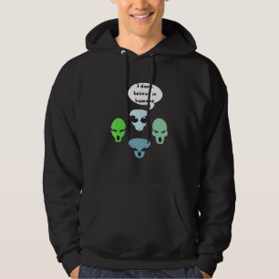 Jag tror inte på människan Alien Ufo Hoodie