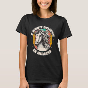 Jag tror inte på människan Retro Unicorn Magic Q T Shirt