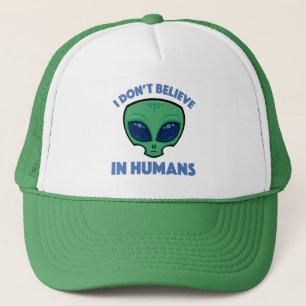 Jag tror inte på människans Tecknad Alien Keps