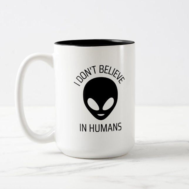 Jag tror inte på människor     Kaffe Mugg (Vänster)