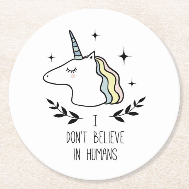 Jag tror inte på människor underlägg papper rund (Framsidan)