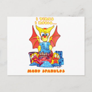 Jag tror jag behöver fler sparkles söt baby drake vykort