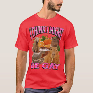 Jag tror jag kanske är gay Rolig Capybara Meme Boo T Shirt