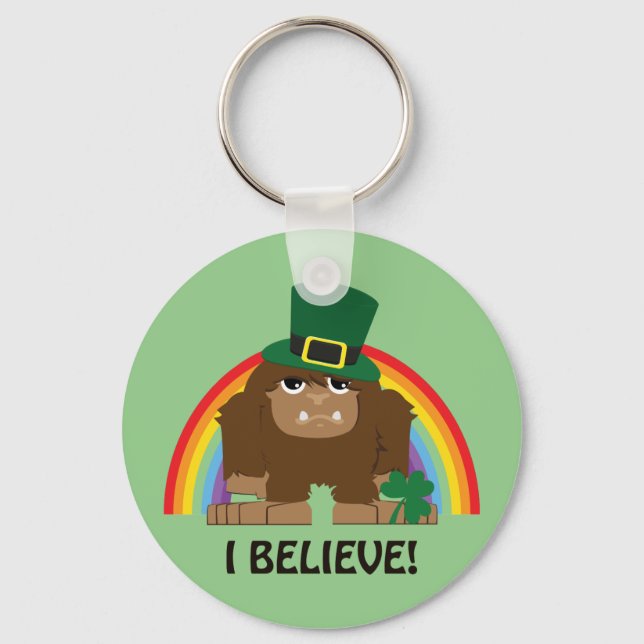 Jag tror! Leprechaun Bigfoot Nyckelring (Framsida)