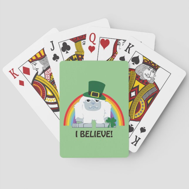 Jag tror! Leprechaun Yeti Spelkort (Baksidan)