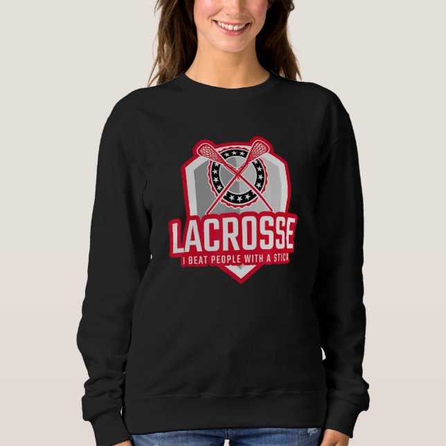 JAG TROR MÄNNISKOR MED EN STICK Lacrosse T Shirt (Framsida)