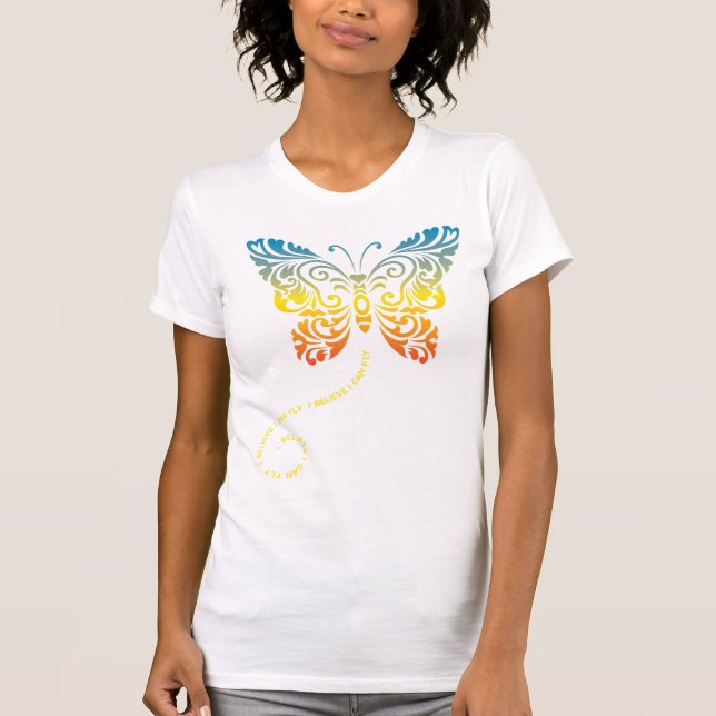 Jag tror mig kan flyga (fjärilen) t shirt (Framsida)