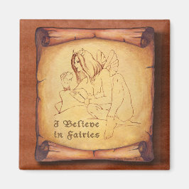 Jag tror på Älvor Sketch Magnet