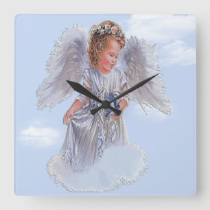 Jag tror på Änglar Square Wall Clock Fyrkantig Klocka