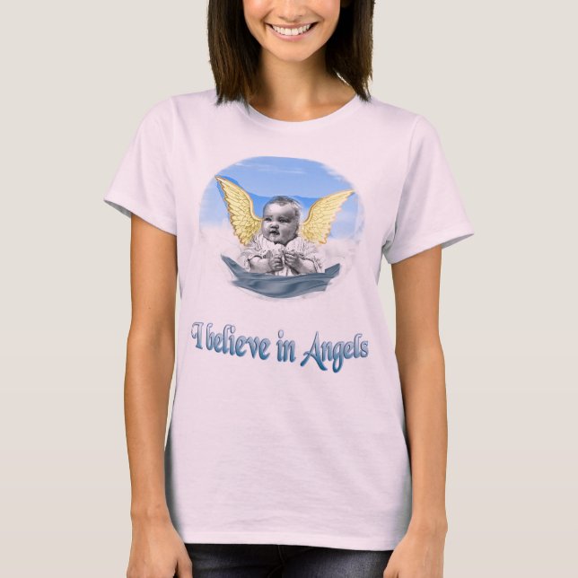 Jag tror på Änglar T Shirt (Framsida)
