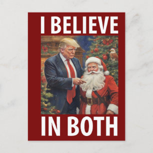 Jag tror på båda lägenheterna Santa Tee Funny Vykort