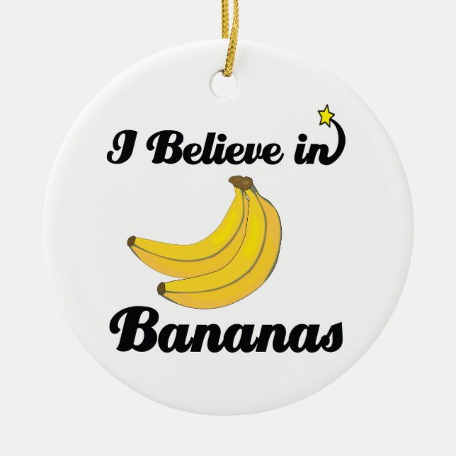 Jag tror på bananer julgransprydnad keramik (Framsidan)